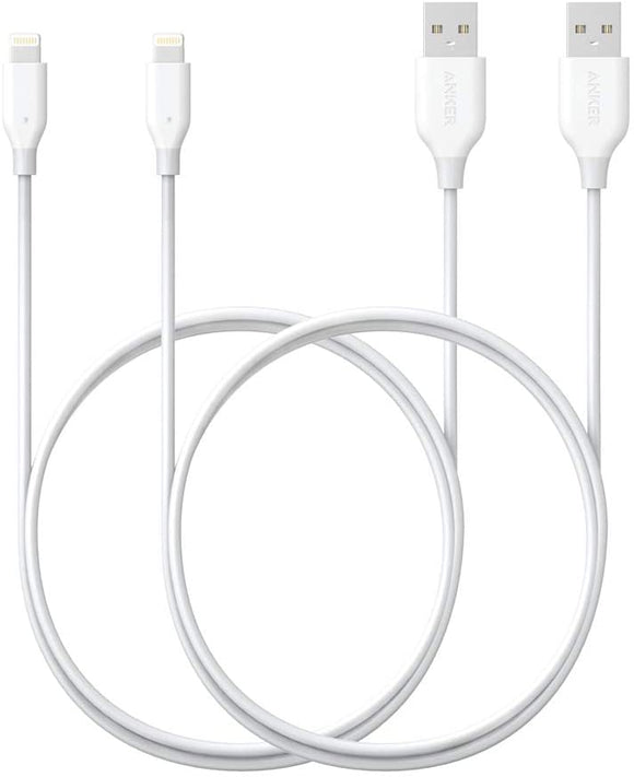 Anker [2 Pack] Powerline Lightning Cable (6ft) Apple MFi Certified