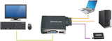 IOGEAR 2-Port USB KVM Switch with Cables and Remote GCS22U (Black)