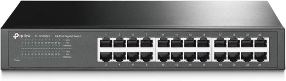 TP-Link 24 Port Gigabit Ethernet Switch Desktop/ Rackmount Plug & Play Shielded Ports Sturdy Metal Fanless Quiet Traffic Optimization Unmanaged