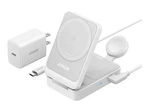 Anker MagGo wireless charging stand - 3-in-1, foldable - + AC power adapter - 25 Watt
