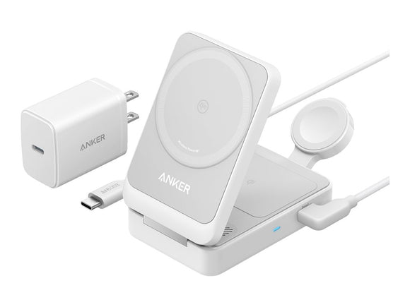 Anker MagGo wireless charging stand - 3-in-1, foldable - + AC power adapter - 25 Watt