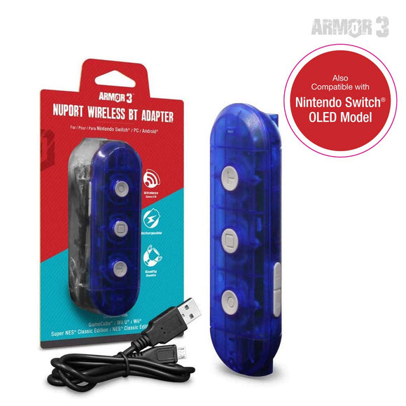 Armor3 NuPort Wireless BT AdapterFor: Switch® / GameCube® / Wii® / Super NES® Classic Edition / NES® Classic Edition / PC