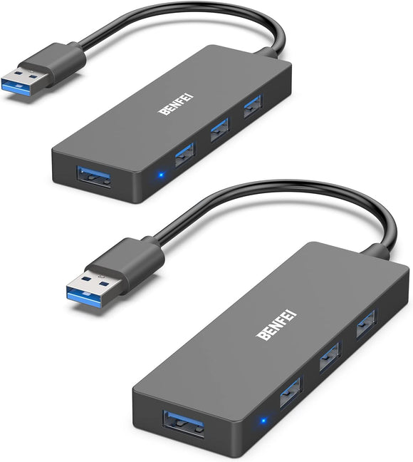 BENFEI 2 Pack USB 3.0 Hub 4-Port