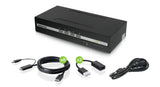 Universal 4-Port Dual View DisplayPort/HDMI Secure KVM Switch Kit w/Audio.
