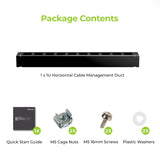 1U 19" Horizontal Cable Management Duct.