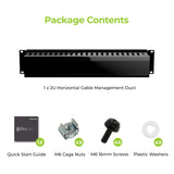 2U 19" Horizontal Cable Management Duct.