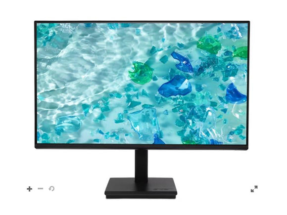 ACER V247Y Gbmipx 24Inch 1920x1080 IPS display, 2 x 2.0W speakers, HDMI 1.4, DisplayPort 1.2, VGA, DisplayPort 1.2, 250 cdm2 brightness, 4ms gtg response time, 120Hz refresh rate, EPEAT Gold, TCO Edge, Energy Star, Paper packaging