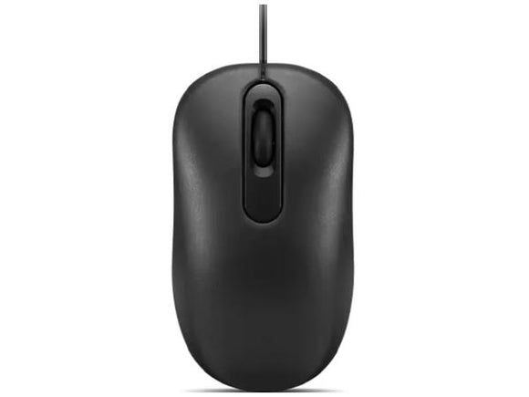 Lenovo Basic Wired Mouse - Mouse - Optical - 1000 dpi - Buttons Qty: 3 - Wired - USB-A - Black