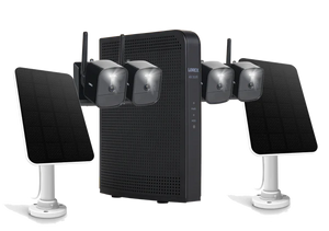 Lorex 4K 1TB Wi-Fi HaLow NVR System with Four Outdoor Battery Security Cameras and Solar Panels