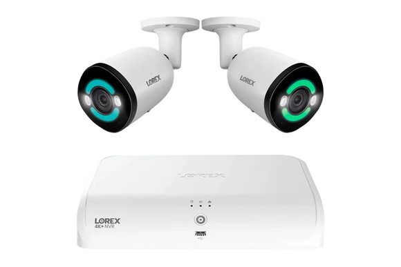 Lorex 4K+ 12MP 16 Camera Capable (8 Wired + 8 Fusion Wi-Fi ) 2TB Wired NVR System with H30 IP Bullet Cameras