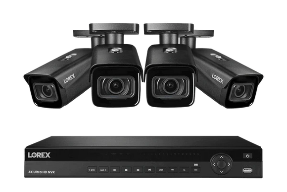 Lorex 4K (16 Camera Capable) 4TB Wired NVR System with Nocturnal 3 Smart IP Bullet Cameras with Motorized Varifocal Lens