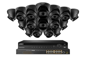 Lorex 4K (32 Camera Capable) 8TB Wired NVR System with Nocturnal 3 Smart IP Dome Cameras Featuring Motorized Varifocal Lens and 30FPS Recording