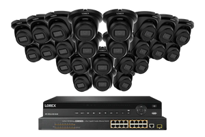 Lorex Elite Series 4K 32 Camera Capable 8TB Wired NVR System with 4MP (2K) A4 IP Turret Cameras