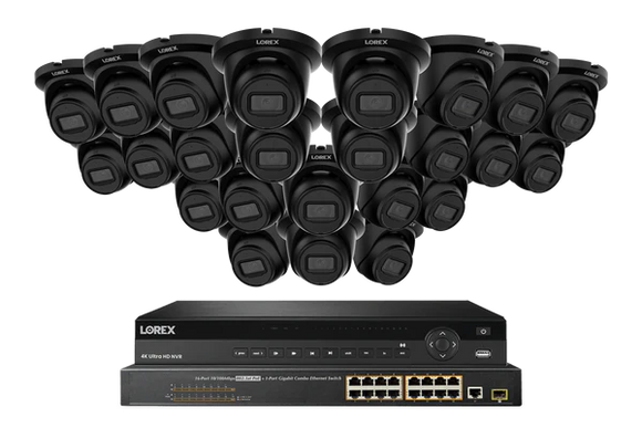 Lorex Elite Series 4K 32 Camera Capable 8TB Wired NVR System with 4MP (2K) A4 IP Turret Cameras