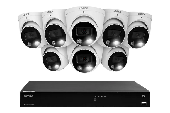 Lorex Fusion Series 4K 16 Camera Capable (Wired or Fusion Wi-Fi) 4TB Wired NVR System with H13 IP Dome Cameras