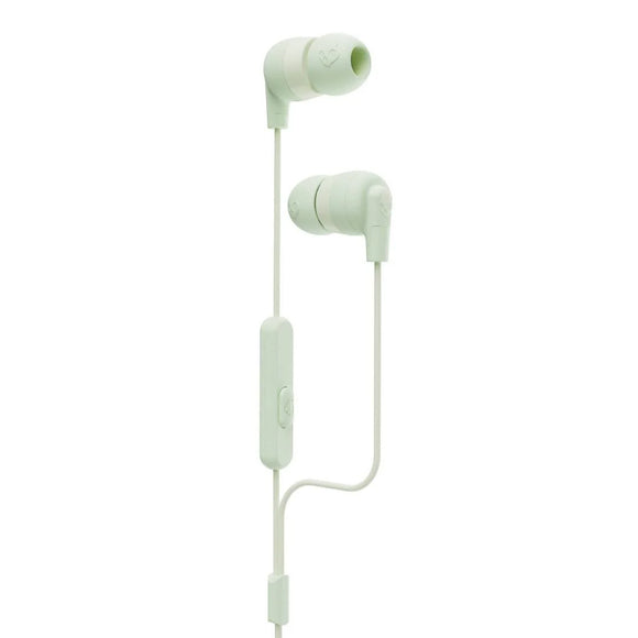 SKULLCANDY INKD SAGE GREEN EARPHONES W/MIC, WHITE