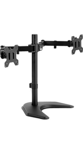 VIVO STAND-V002F Dual LED LCD Monitor Free-Standing Desk Stand for 2 Screens up to 27 Inch Heavy-Duty Fully Adjustable Arms with Max VESA 100x100mm