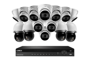 Lorex 4K 16-Channel 3TB Wired NVR System with 10 Nocturnal 3 Motorized Varifocal Smart Dome Cameras and 4 PTZ Cameras