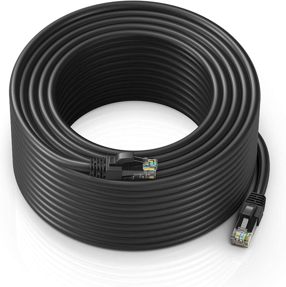 200 ft CAT6 High Speed Internet Network LAN Cable Cord, Outdoor Waterproof (Black)