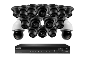 Lorex 4K 16-Channel 3TB Wired NVR System with 14 Nocturnal 3 Smart Dome Cameras and 2 PTZ Cameras