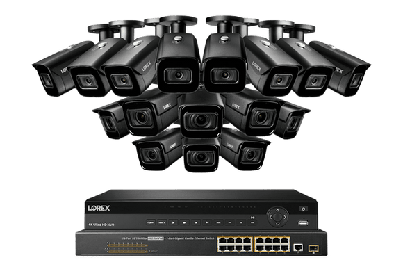 Lorex 32-Channel Smart 30 FPS 4K 8TB NVR System with 8 Nocturnal 3 Listen-in Audio IP Cameras & 8 Motorized Varifocal IP Cameras