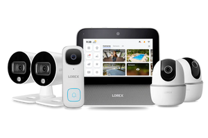 Lorex Smart Home Security Center with 2 Outdoor Cameras, 2 2K Pan-Tilt Indoor Cameras and 2K Doorbell