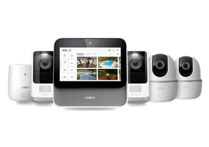 Lorex Smart Home Security Center with 2K Wire-Free Cameras, Two 2K Pan-Tilt Indoor Wi-Fi Security Cameras and Range Extender