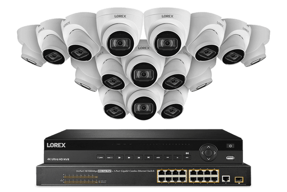 Lorex 32-Channel NVR System with 4K (8MP) IP Dome Cameras with Listen-In Audio