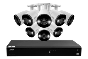 Lorex 4K (16 Camera Capable) 3TB Wired NVR System with 8 Smart Deterrence Bullet Cameras