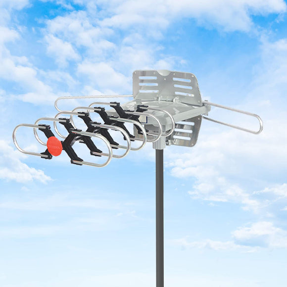 Amplified HD Digital Outdoor HDTV Antenna with Motorized 360 Degree Rotation
