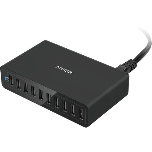 Anker 60W 10-Port Desktop Charger Black Wall Charger A2133