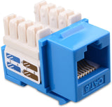 Cable Matters 10-Pack Cat6 RJ45 Punch-Down Keystone Jack in Blue