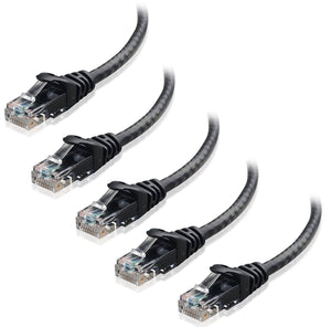 Cable Matters 5-Pack, Cat6 Snagless Ethernet Patch Cable in Black 5 Feet