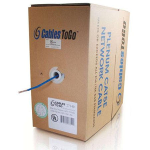 Cables to Go 27340 Cat5E UTP Solid Plenum CMP-Rated Cable, Blue (1000 Feet)