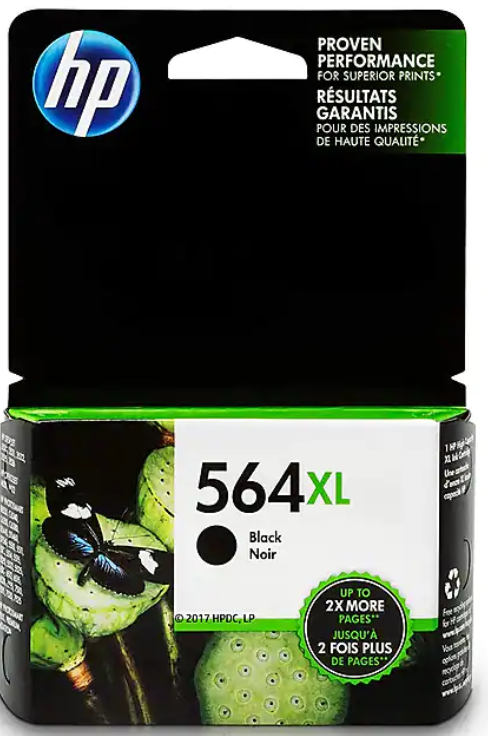 HP 564XL Black Ink Cartridge (CN684WN), High Yield