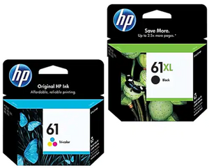HP 61XL/61 High Yield Black and Standard Tricolor Ink Cartridges (CZ138FN), Combo 2/Pack