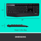 Logitech MK345 Wireless Combo – Full-sized Keyboard with Palm Rest and Comfortable Right-Handed Mouse