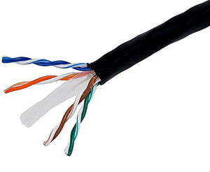 Monoprice Cat6 Ethernet Bulk Cable - Stranded, 550Mhz, UTP, CM, Pure Bare Copper Wire, 24AWG, 1000ft, Black