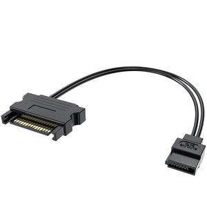 SATA Power 15-Pin Male to SATA 6-Pin Slimline Power Adapter Cable