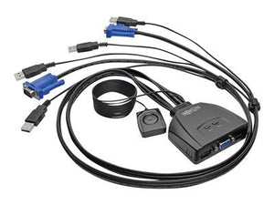 TRIPP LITE 2-PORT USB/VGA CABLE KVM SWITCH WITH CABLES AND USB PERIPHERAL SHARING - KVM / USB SWITCH - 2 PORTS