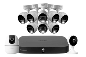 Lorex Fusion 4K 20-Channel (16 Wired and 4 Wi-Fi) 2TB DVR System with 8 Analog Active Deterrence Cameras, 2K Pan-Tilt Camera and 2K Indoor Wi-Fi Camera
