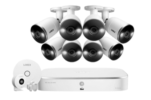 Lorex 8-Channel NVR System with 4K 8 Smart Deterrence 8MP IP Cameras and Smart Sensor Starter Kit