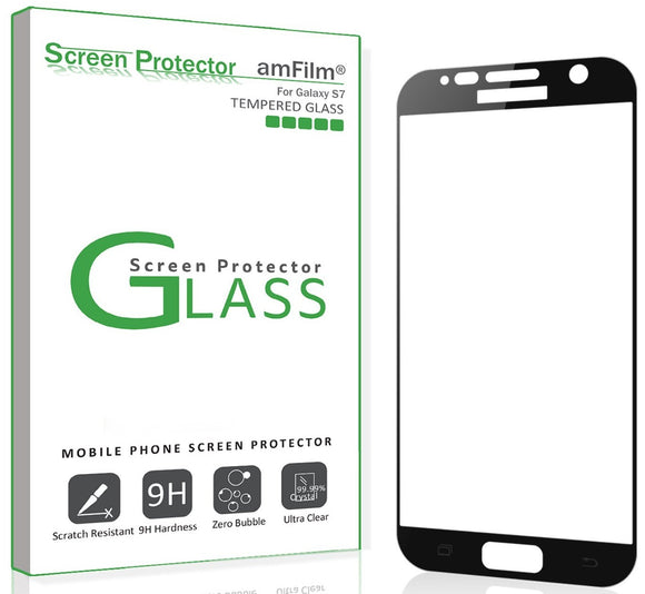 amFilm Samsung Galaxy S7 Tempered Glass Screen Protector [NOT S7 Edge]