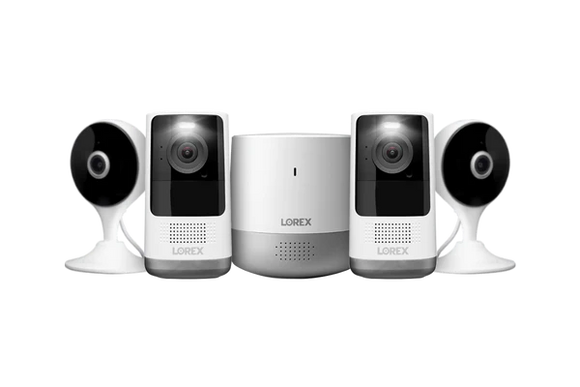 Lorex 2K Smart Home System with Wire-Free (Battery-Operated) Cameras and Indoor Wi-Fi Cameras