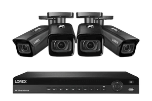 Lorex 4K 16-Channel 4TB Wired NVR System with Nocturnal 4 Smart IP Bullet Cameras Featuring Motorized Varifocal Lens, Vandal Resistant and 30FPS Recording