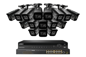 Lorex 4K 32-Channel Nocturnal NVR System with Nocturnal 3 IP Smart Security Cameras with Real-Time 30FPS Recording and Listen-in Audio